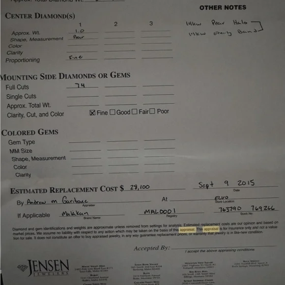 14kt White gold GIA certified Pear-Shaped Diamond Engagement Ring - Picture 6 of 6